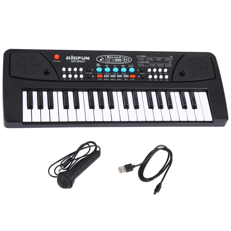 37 Key Electronic Keyboard with Microphone, USB Rechargeable Musical Instrument, Music Toy for Teenager, Musical Instrument for Beginners