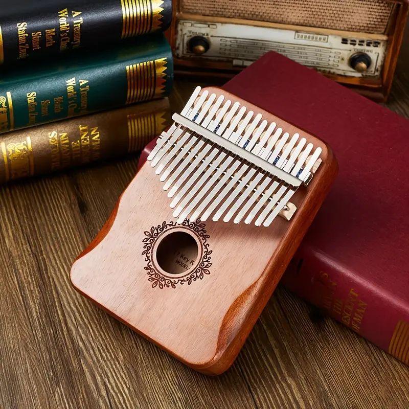 17 Keys Kalimba Thumb Piano, Retro Style Mbira Finger Piano with Storage Bag, Musical Instrument for Adults Beginners Lovers Players