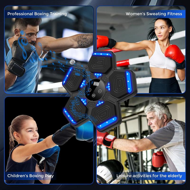 Music Boxing Machine, New Wall Mounted Smart Bluetooth Music Boxing Parent-Child Games for Kids, Adult, Electronic Focus Agility Training Equipment with Glove, Exercise Equipment