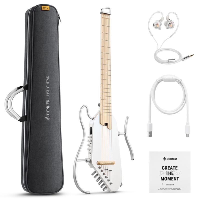 Donner HUSH-I PRO Acoustic-Electric Travel Guitar Kit with Sound Effects