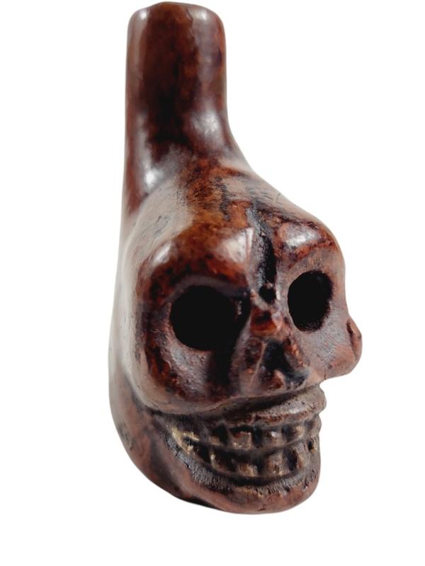 Mini Aztec Clay War Whistle, Skull Aztec Whistle