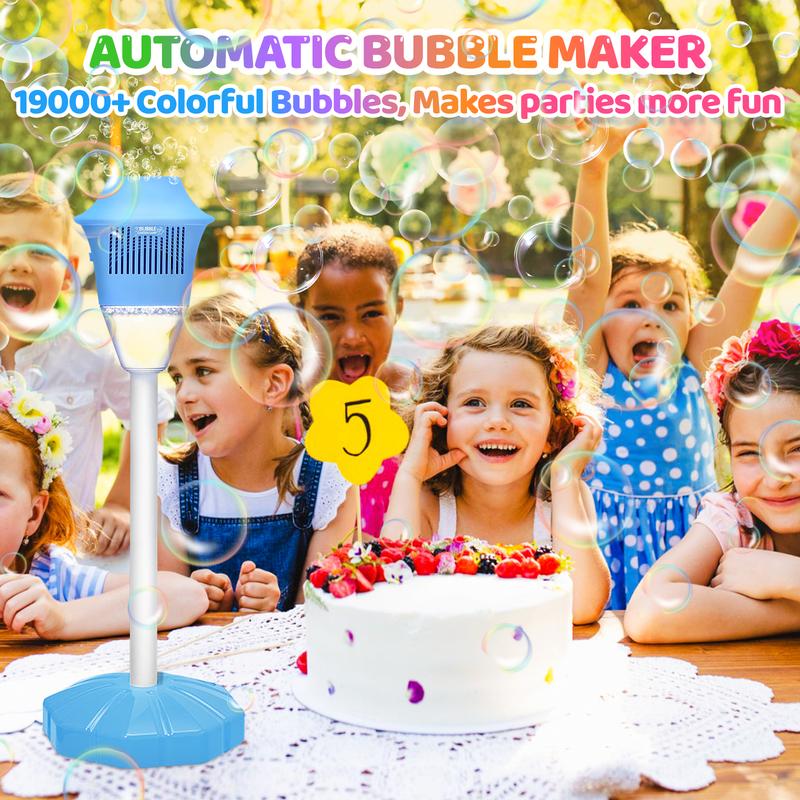 Automatic Streetlight Bubble Machine with Music & Light for Outdoor Kid Toy ,Li-battery , Bubble Blower Maker for Wedding Toddlers Birthday Party