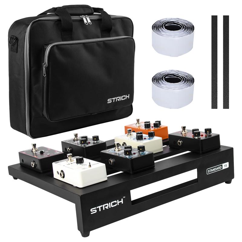 STRICH Guitar Pedal Board Aluminum Alloy 1.82lb Super Light Small Effect Pedalboard 15'' x 11.8'' with Carry Bag, STANDARD 15 (Angled)