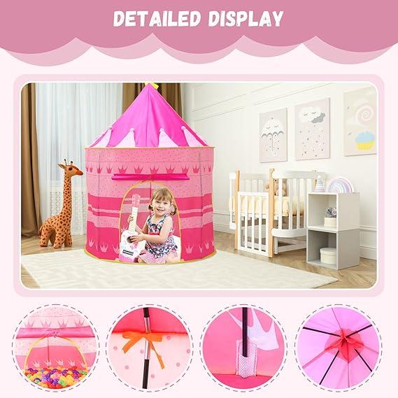 Princess tent, large playhouse for girls, children's castle play tent toy, suitable for children's indoor and outdoor games.