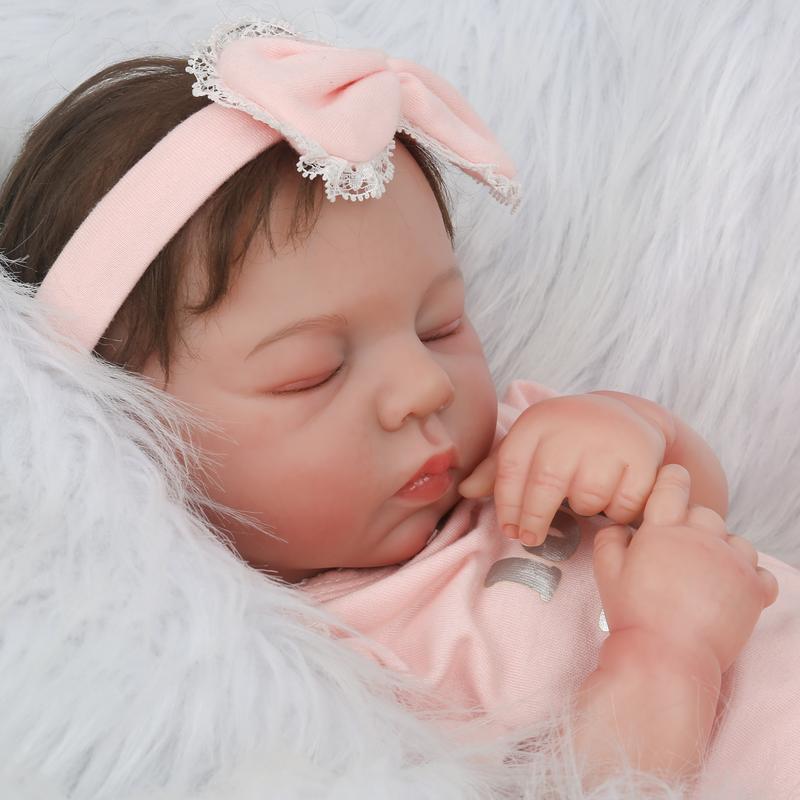 Wooroy Realistic Baby Doll - Birthday Gift, Girl Gift, Kids Gift, Reborn Baby Dolls Sleeping Girl - 19 Inches Cloth Body Realistic Newborn Baby Doll That Look Real for Kids Age 3+, Christmas Gift, Big Sister Gift