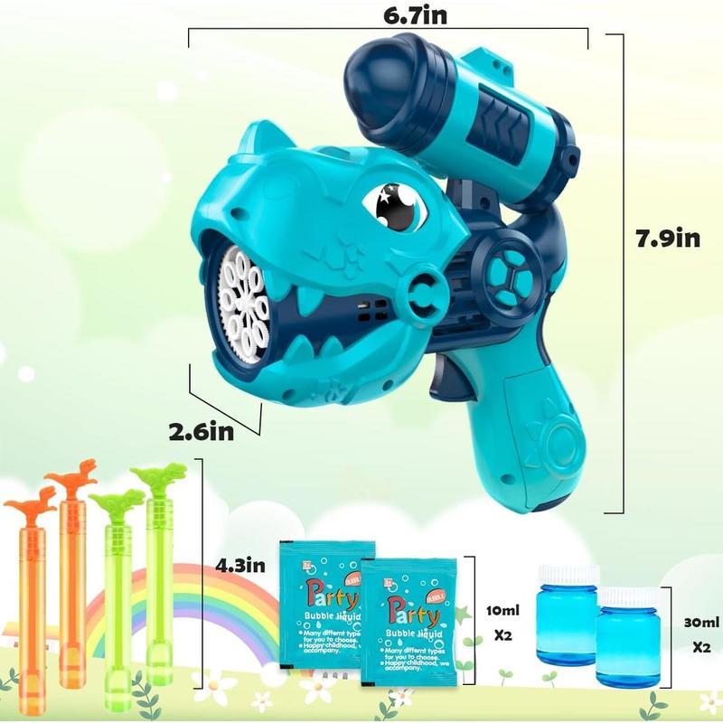 Halloween Dinosaur Bubbles Pack-Bubble Gun Blaster with 4 Mini Pocket Bubble Wands for Kids,Outdoor Bubble Maker Blower for Toddlers, Birthday Toy Gifts for 2 3 4 5 6 Years Old Boys Girls