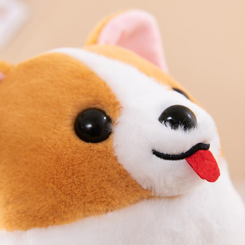 9.84-inch cute simulation corgi doll stuffed animal plush toy cartoon decoration birthday gift & holiday gift