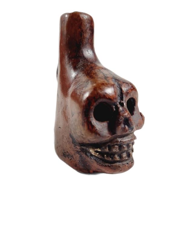 Mini Aztec Clay War Whistle, Skull Aztec Whistle