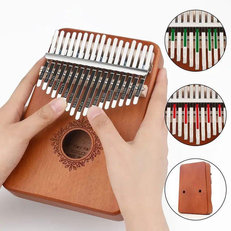 17 Keys Kalimba Thumb Piano, Retro Style Mbira Finger Piano with Storage Bag, Musical Instrument for Adults Beginners Lovers Players