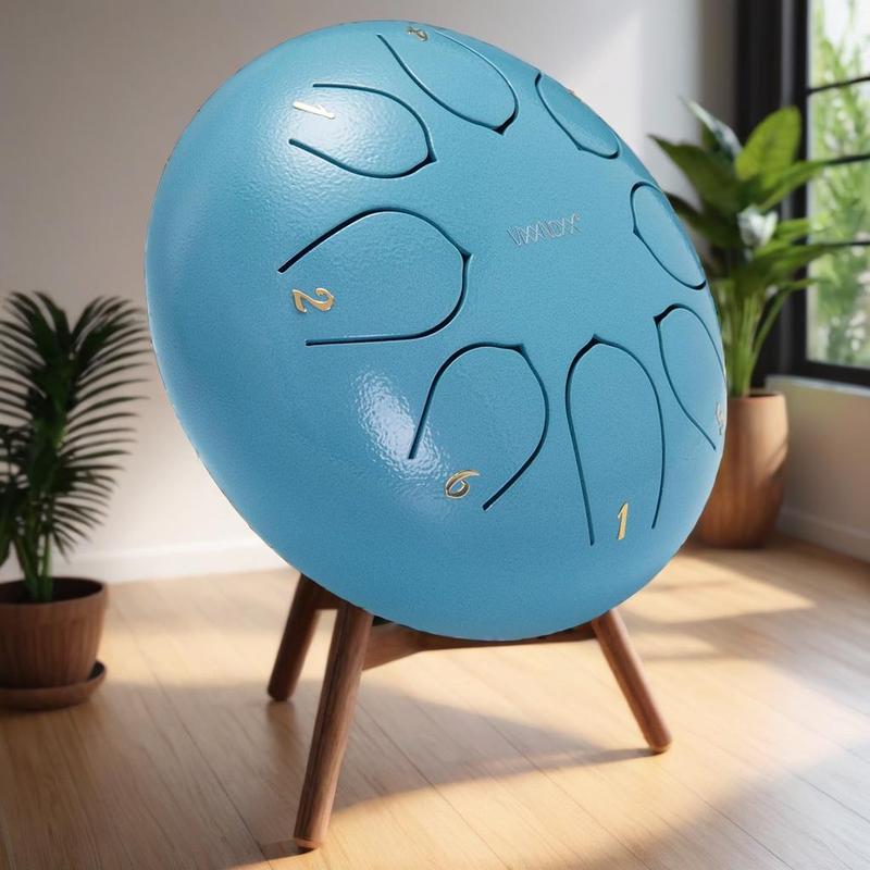 Hand-played Rain Drum for Outside Garden Outdoor Steel Tongue Drum 6 inch 10 inch 12 inch Chakra Tank Drum Rain Chime Ethereal drum, Handpan C Key Musical Percussion Instrument Kit with Bag Mallets