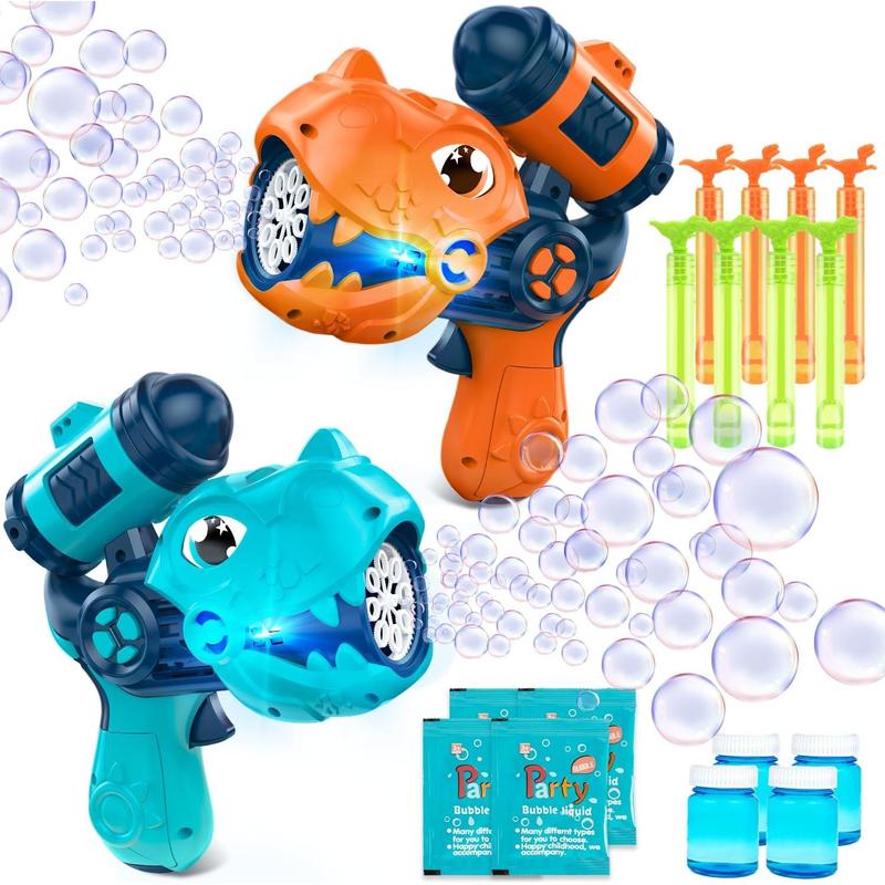 Halloween Dinosaur Bubbles Pack-Bubble Gun Blaster with 4 Mini Pocket Bubble Wands for Kids,Outdoor Bubble Maker Blower for Toddlers, Birthday Toy Gifts for 2 3 4 5 6 Years Old Boys Girls