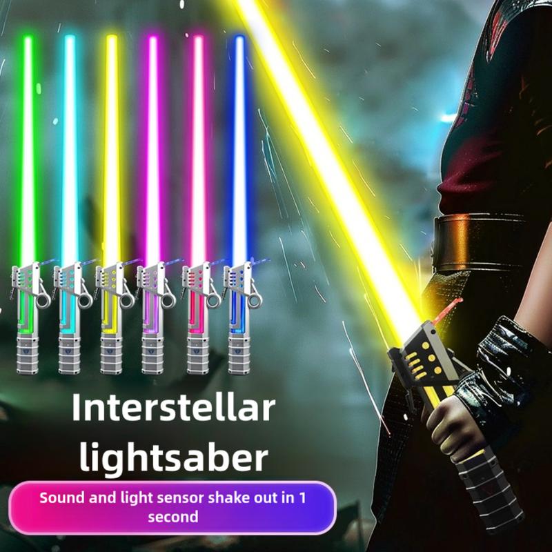 7 Color Retractable Light up Saber for Kids,Light Up Saber with Sound,Boys Sword Toy,Galaxy War Fighters for Xmas Present A