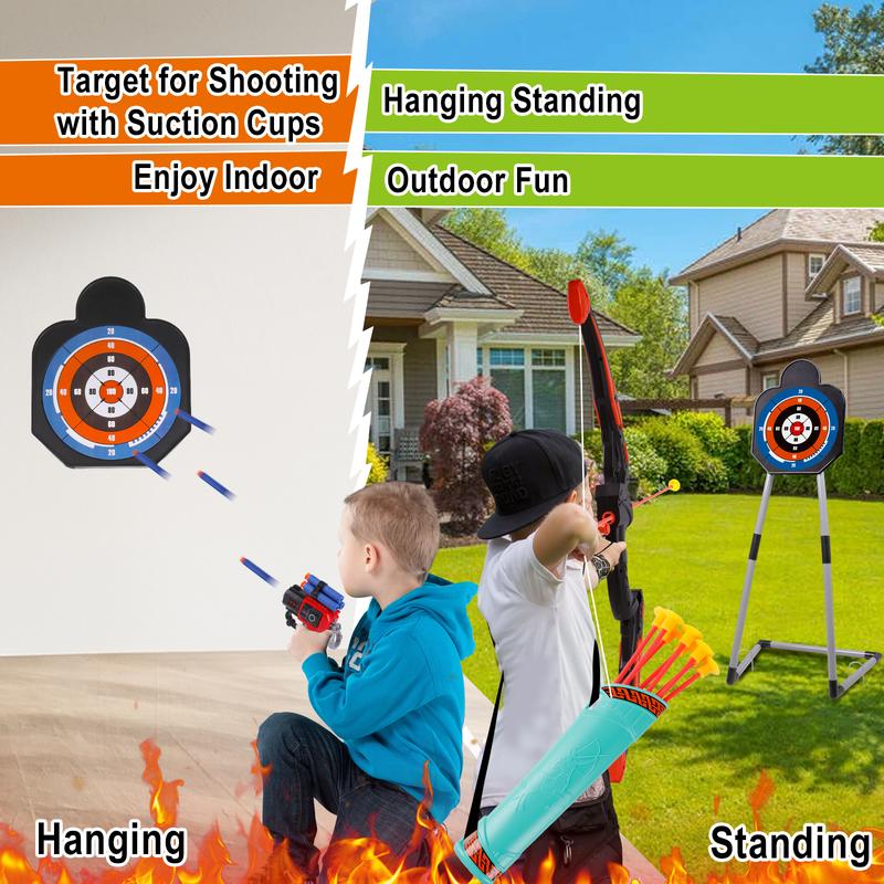 LED Children's Bow and  Arrow Set LED Luminous Archery Set Outdoor Indoor Activity Toy - Gift for Boys and Girls Ages 5-7- 9-12 Years Old suction cup arrow