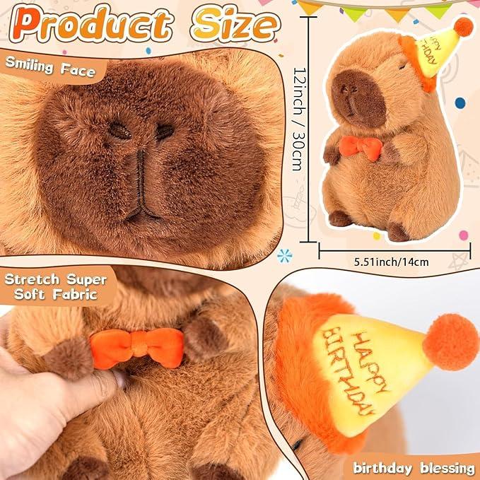 Cute Capybara Plush  Capybara Stuffed Animal Soft Capybara Plushies Toy Capybara Doll Pillow Birthday for Kids With Bag