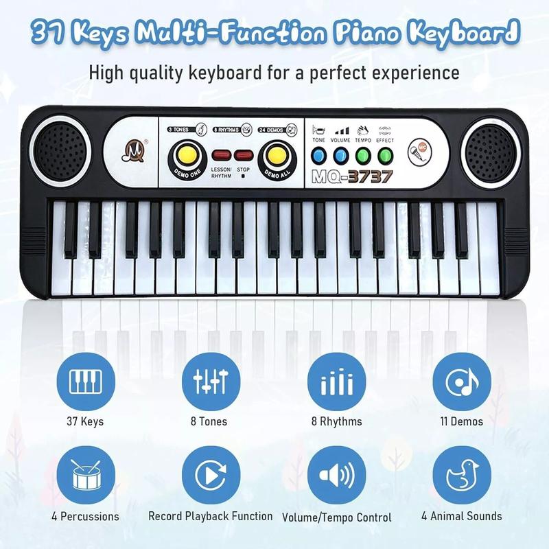 37 Key Portable Electronic Piano Keyboard Piano +Mic Music Educational Toy piano