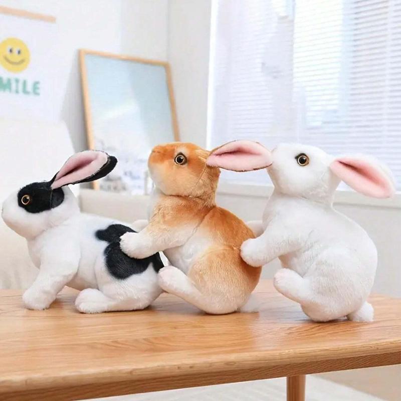 16cm 6.29in Rabbit Plush Toys, 1 Count Simulation Rabbit Toys Cute Rabbit Plushies Cartoon Rabbit Pillow for Bedroom Easter ChristmasThanksgiving Gift