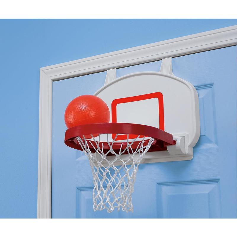 American Plastic Toys Kids’ Basketball Backboard Set with Hoop and Inflatable Ball, Hooks onto Doors, Develop Hand-Eye Coordination, Motor Skills, Physical Activity, Indoor Fun, for Ages 2+