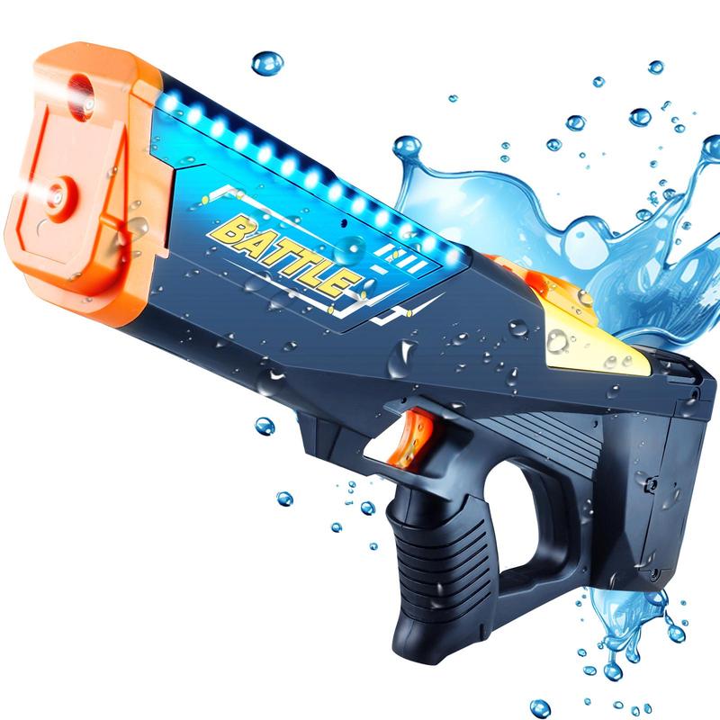 Electric Water Shooter, Water Blaster Swimming Pool Toys for Adults Kids Automatic Blaster with Light 32 FT Long Range Rechargeable Waterproof