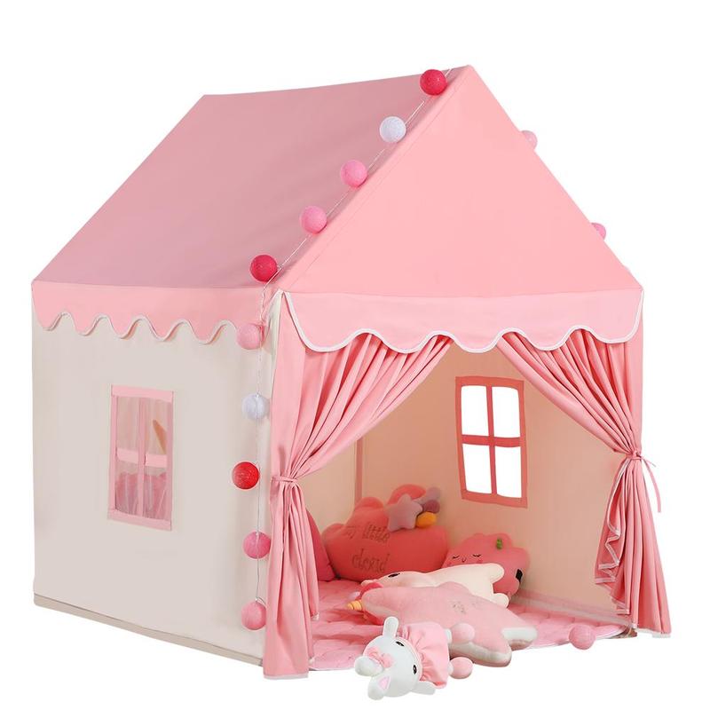 Large Pink Playhouse Tent for Kids - Fairy Princess Castle Tent for Indoor & Outdoor Fun, Perfect Gift for Girls, Easy to Set Up & Portable