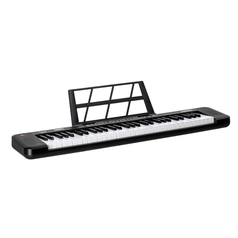 GEP-109 61 Key Lighting Keyboard with Piano Stand, Piano Bench, Built In Speakers, Headphone, Microphone, Music Rest, LED Screen, 3 Teaching Modes for Beginners