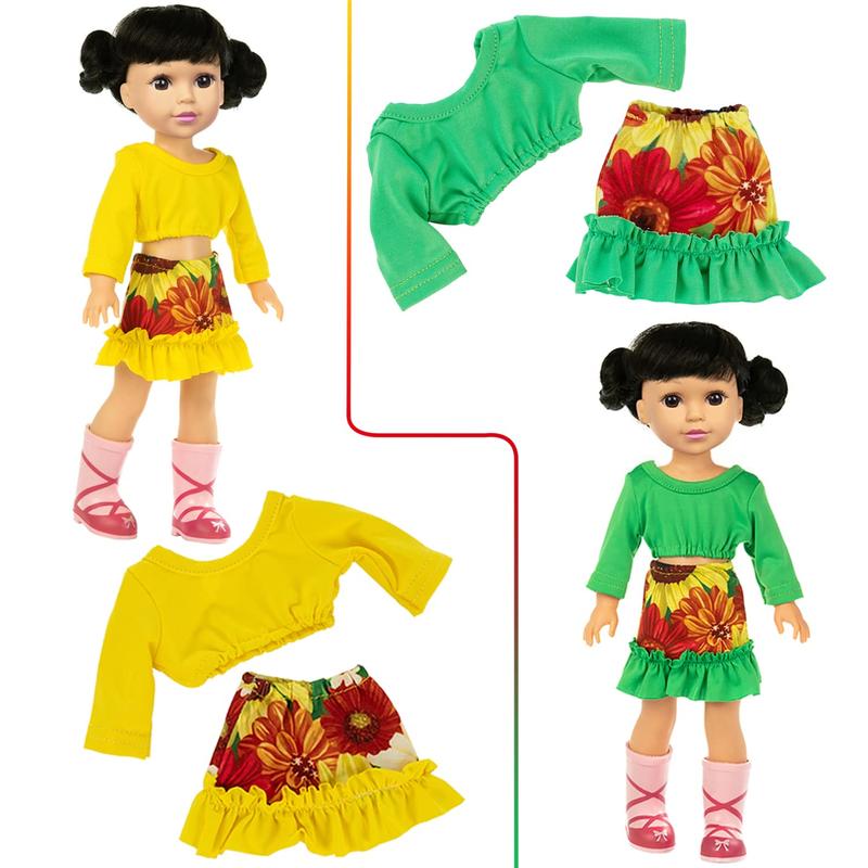 10 Sets Fashion 14.5 Inch Girl Doll Clothes and Party Dress for 14 - 14.5 Inch Doll Clothes Outfits and Accessories（No doll)