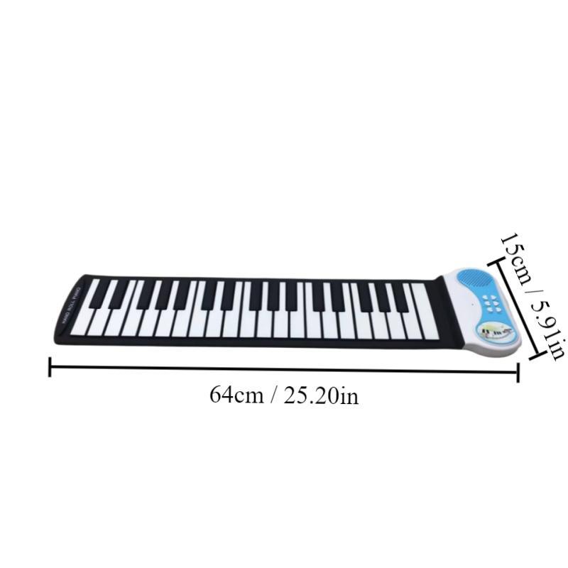 37 Key Silicone Hand Roll Piano Toy, Portable Electronic Keyboard, Musical Instrument for Beginners & Professionals, Stocking Fillers Gift