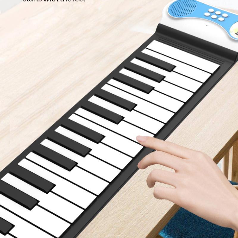 37 Key Silicone Hand Roll Piano Toy, Portable Electronic Keyboard, Musical Instrument for Beginners & Professionals, Stocking Fillers Gift