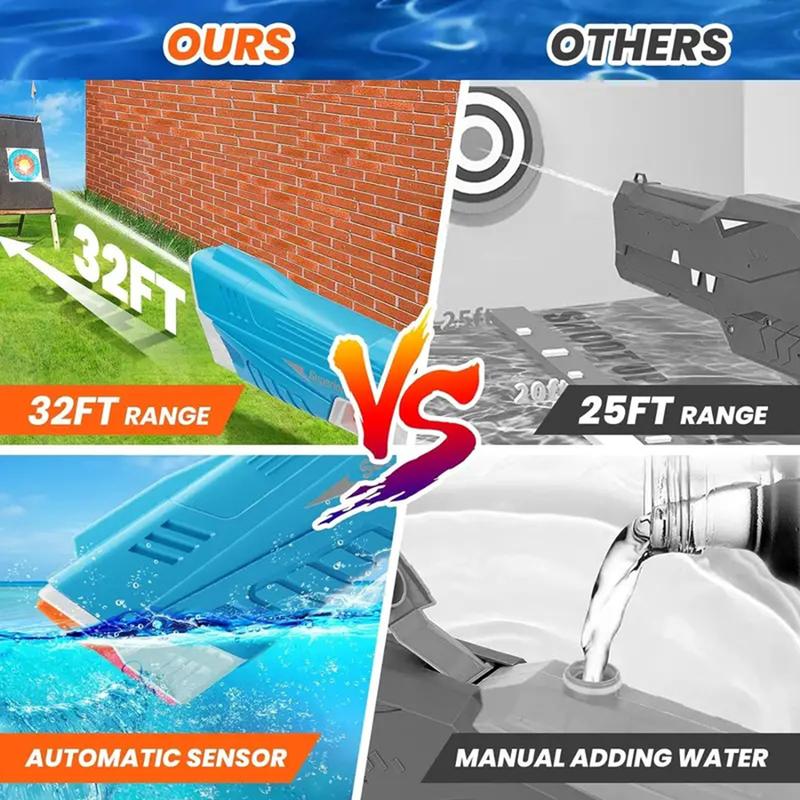 Electric Water Guns for Adults Kids 6-12, Powerful Automatic Squirt Gun, High Powered Shooting 100+ Blasts, Strongest Auto Water Blaster, Long Range 28-32 FT, Outdoor Toy Game Swimming