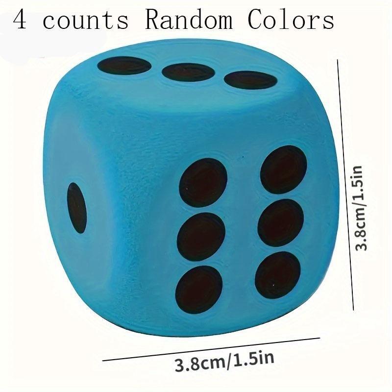 Random Color Dice (4 Counts), Soft Foam Dice, Educational Supplies for Learning & Home Entertainment, Ideal Gift for Birthday Party