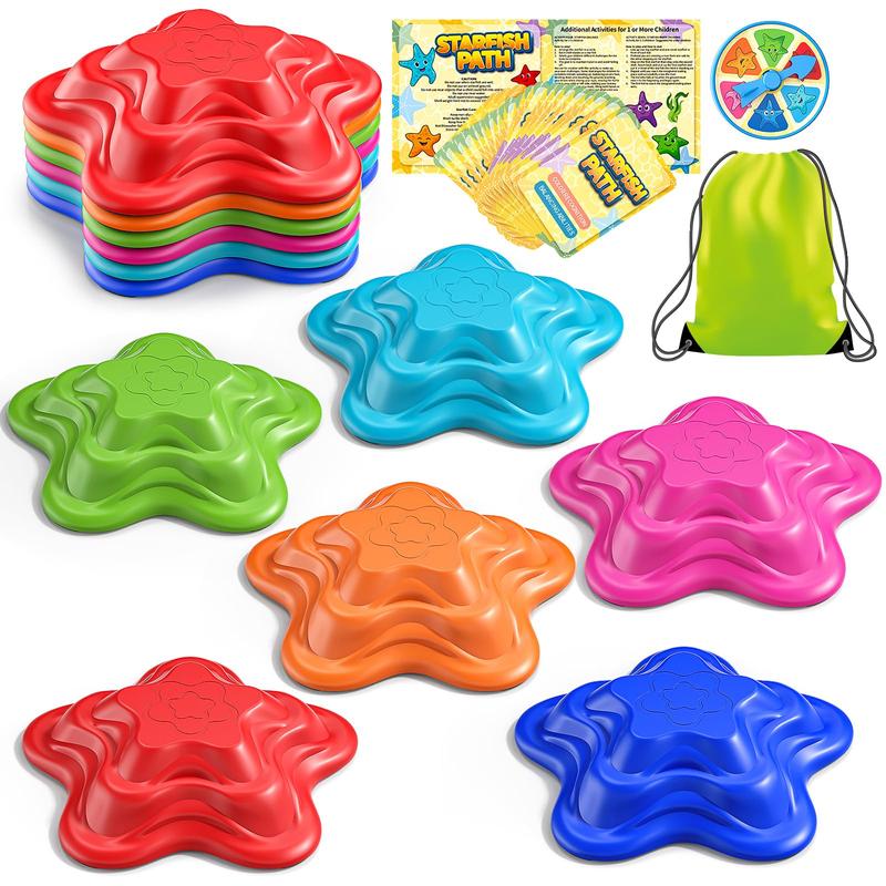 Stepping Stones , 6 PCS STARFISH Balance Coordination Toys, Exercise Indoor and Outdoor Boy Toy , Obstacle Course Jumping Stone