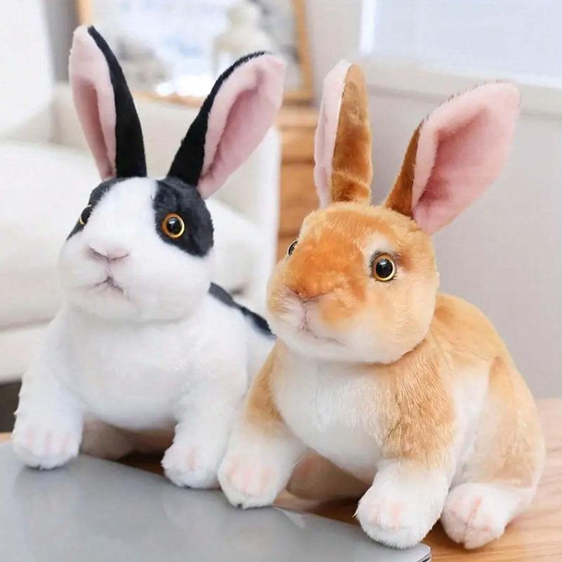 16cm 6.29in Rabbit Plush Toys, 1 Count Simulation Rabbit Toys Cute Rabbit Plushies Cartoon Rabbit Pillow for Bedroom Easter ChristmasThanksgiving Gift