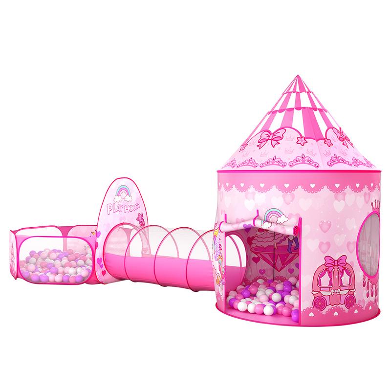 Princess Castle Playhouse Tent with Tunnel and Ball Pit - Includes Balls for Indoor and Outdoor Fun play tent princess tent