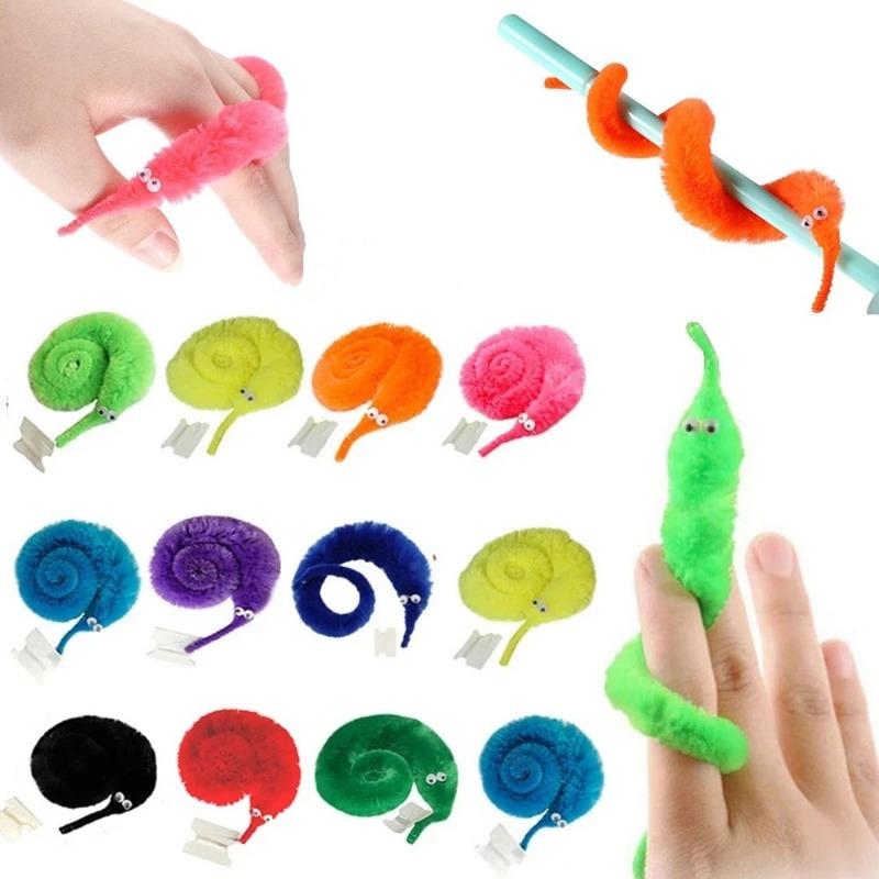 Children's fun worm magic props beginners party trick toys with invisible thread