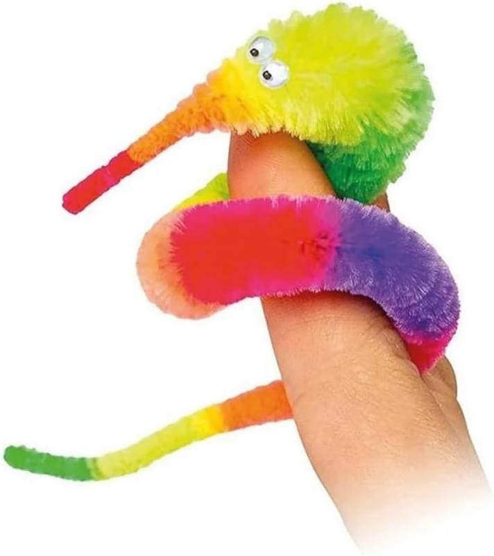 [BLACK FRIDAY DEAL OFF 50%] 12 PCS Funny Wiggly Moving Fuzzy Worms on Invisible String Close Up Magic Trick