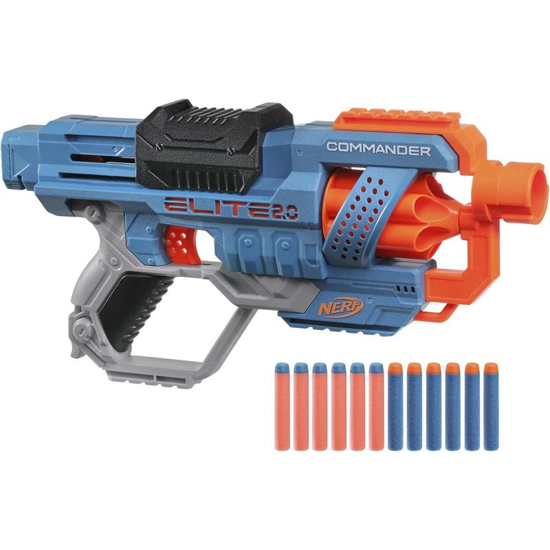 NERF Elite 2.0 Commander RD-6 Dart Blaster, 12 Darts, 6-Dart Rotating Drum, Outdoor Toys, Ages 8 and Up