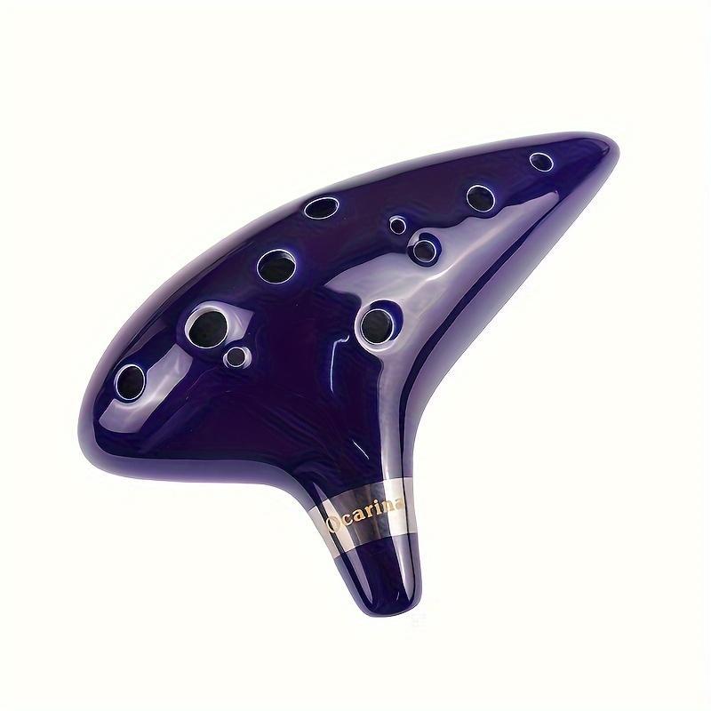 12 Hole C Key Ocarina, Ceramic Ocarina with Accessories, Musical Instrument for Beginners, Wind Instrument for Home & School, Christmas Gift