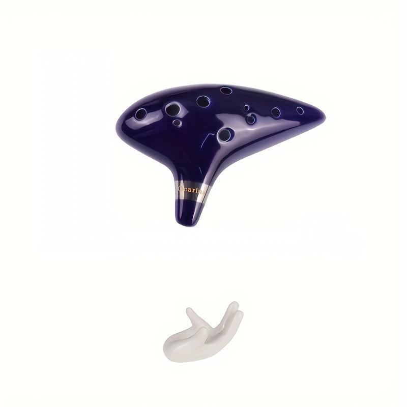 12 Hole C Key Ocarina, Ceramic Ocarina with Accessories, Musical Instrument for Beginners, Wind Instrument for Home & School, Christmas Gift