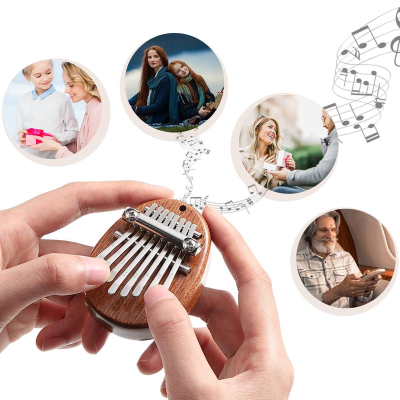 3 Pack Finger Piano Gift Mini Thumb Piano with 8 Key Finger Thumb Piano Portable Mini Pocket Kalimba Cute Heart Oval Bear Kalimba Small Hand Piano for Kid Adult Christmas Musical Ready (2.7 Inch)