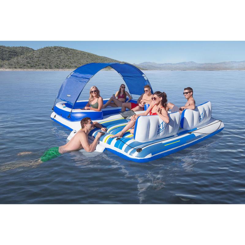 Bestway Hydro-Force Tropical Breeze 6 Person Inflatable Party Island Water Float