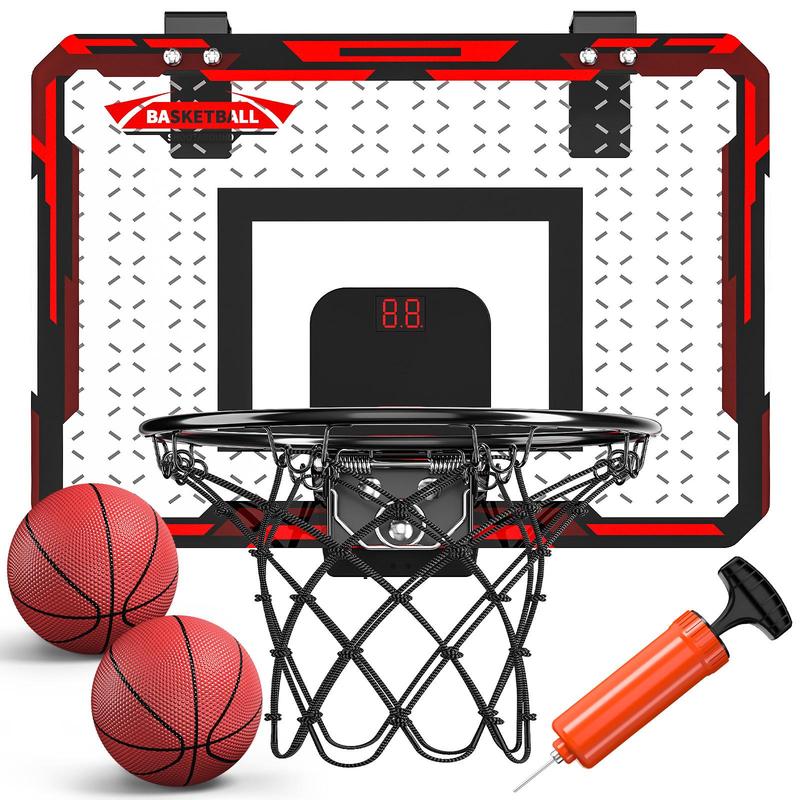 Kids Basketball Toys, 1 Set Indoor Basketball Hoop Toy with Digital Score Display, Wall-mounted Basketball Toy, Kids Toys, Basketball Toys for Teens