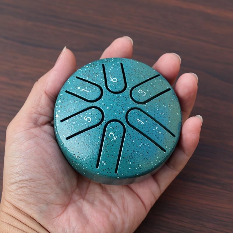 3 Inch Steel Tongue Drum, 1 Count 6 Note Mini Percussion Instrument, Meditation Yoga Sound Healing Drum, Musical Instrument Accessories