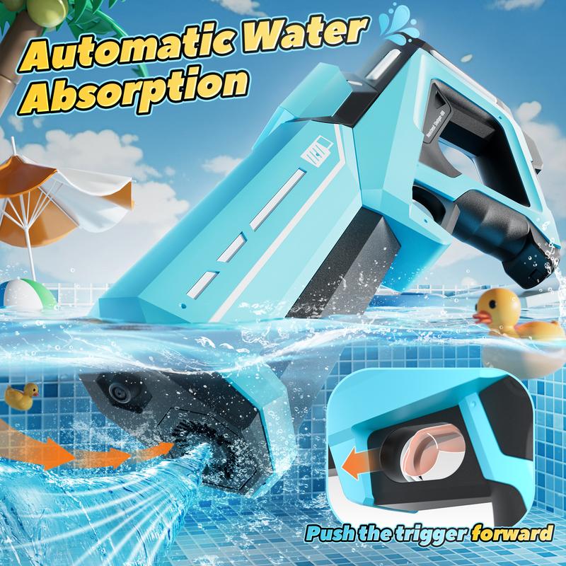 Skirfy Electric Water Toys, Automatic Water Suction with 19-32Ft Shooting Range, Battery Powered Waterproof Water Toy, Pool Beach Outdoor Party Toys