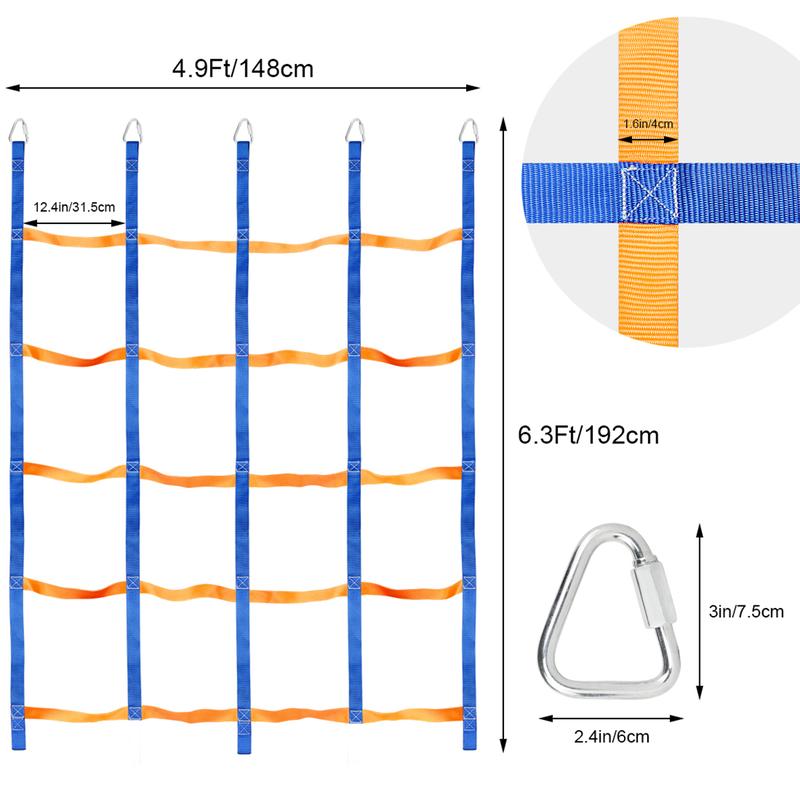 6.3 x 4.9Ft Ninja Net Climbing Cargo Net Rope Ladder For Kids Outdoor Toys