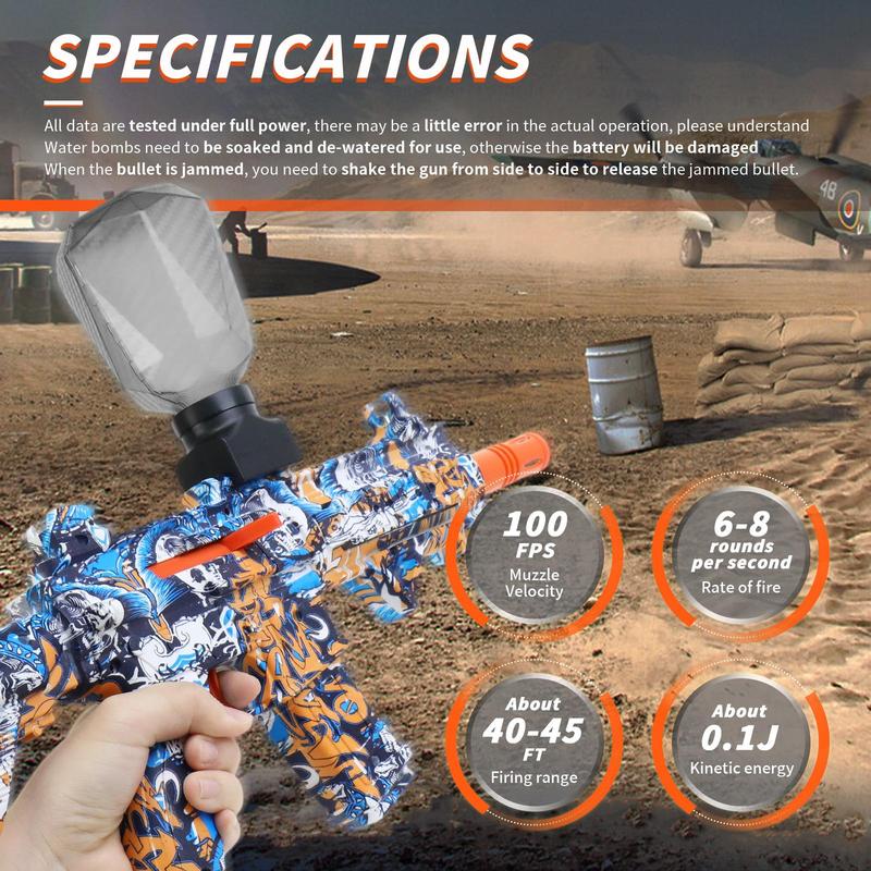 M416 Electric Water Ball Shooting Toys, Automatic Splat Ball Shooting Toys, Outdoor Game Toys for Kids and Adults, Eco-friendly Toy Gift