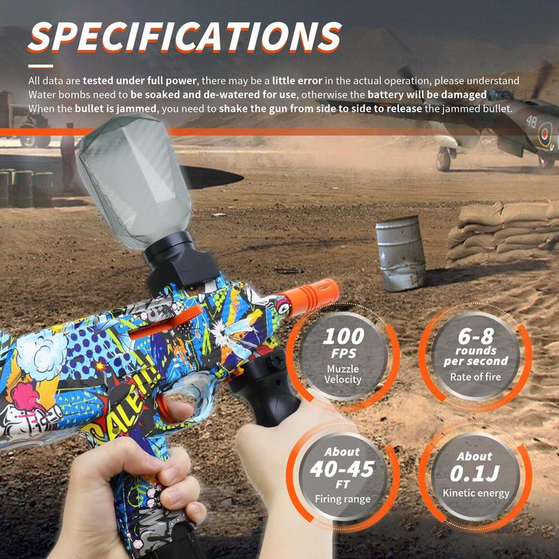 Electric Water Ball Shooting Toys, Automatic Splat Ball Blaster, Outdoor Game Toys for Kids Ages 14+ and Adults, Eco-friendly Toy Gift