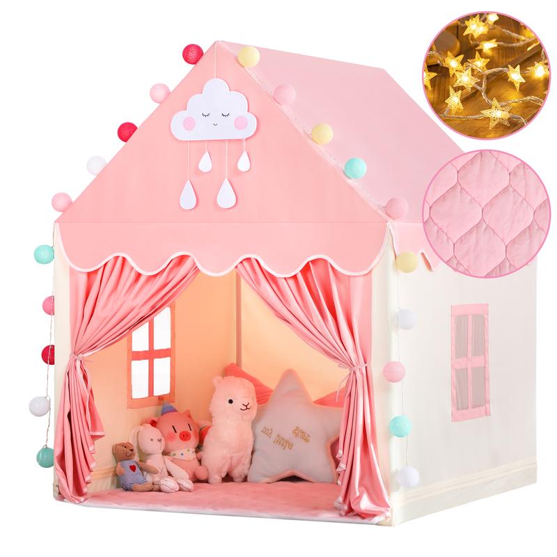 Sumbababy Princess House Tent for Girl, Fairy Princess Castle Playhouse, Perfect Gift Indoor Outdoor Toy Fun Game with Star Light Large forkids