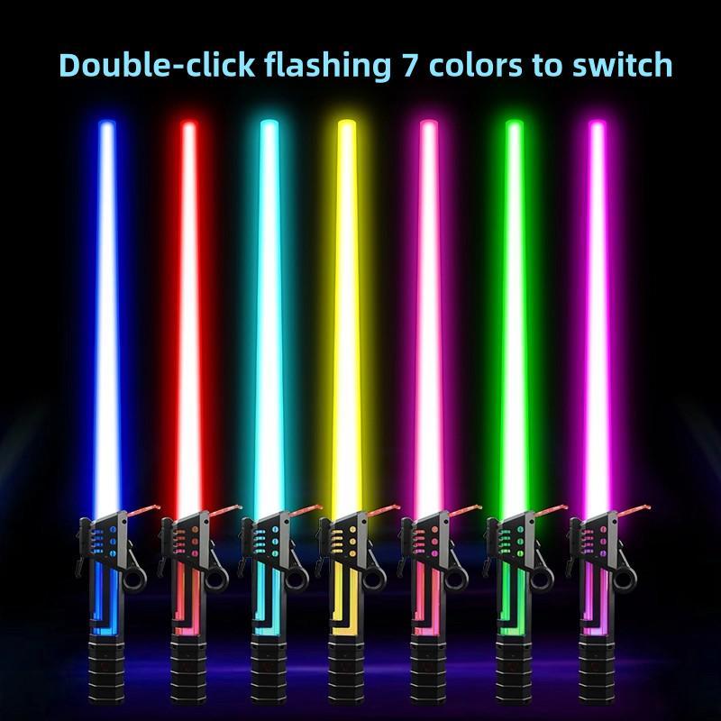 7 Colors Light Up Saber with FX Sound and Realistic Handle for Kids,Expandable Light Swords Set for Halloween Dress Up Parties, Xmas Present, Galaxy War Fighters and Warriors