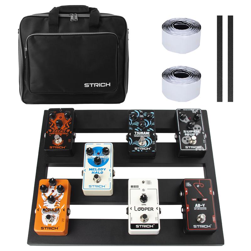 STRICH Guitar Pedal Board Aluminum Alloy 1.82lb Super Light Small Effect Pedalboard 15'' x 11.8'' with Carry Bag, STANDARD 15 (Angled)