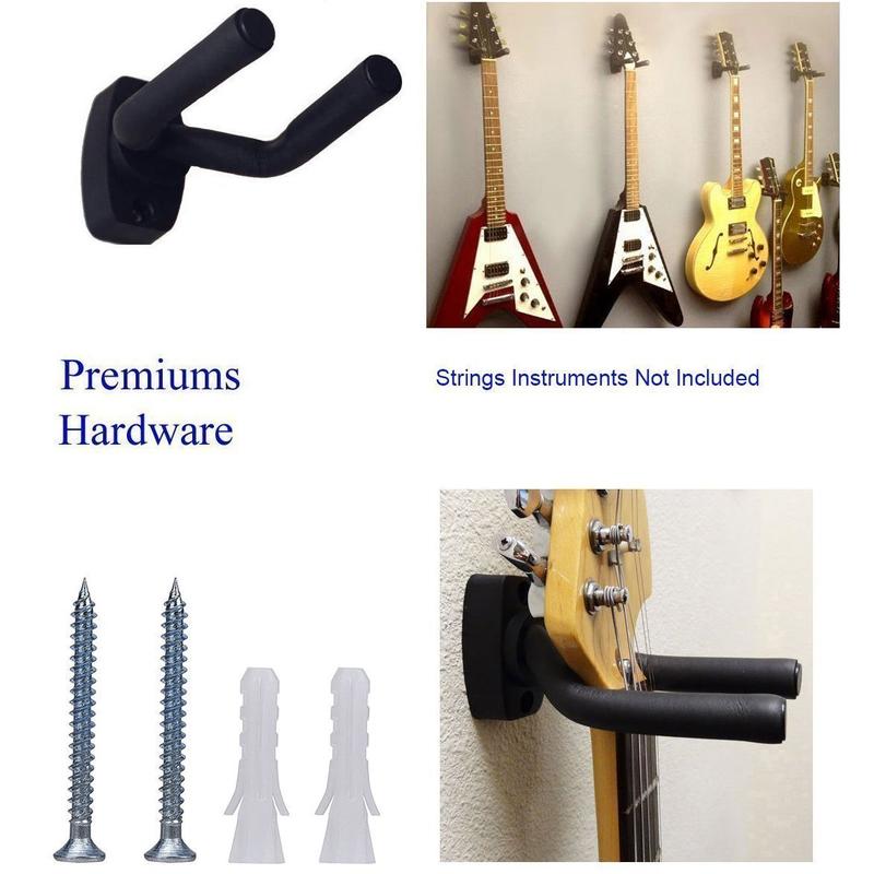 Guitar Stand Wall Mount Ukulele Wall Hook Fixed Stand Stand Display Stand 2 Pack with Guitar Picks Violin Wall Stand Mandolin Stand Stand Bass Accessories Easy to Install (5 Pack Guitar Picks)