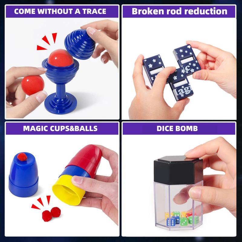 Magic Set - Magic Tricks Kit for Kids Ages 6-12 with Step-by-Step Instructions - Toy Gifts for Girls and Boys Beginners